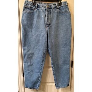 Vtg 90s GITANO Mom Jeans Womens 34/20W Short High Waisted Tapered Blue Denim